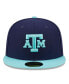ფოტო #3 პროდუქტის Men's Navy, Light Blue Texas A&M Aggies 59FIFTY Fitted Hat