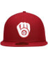 Фото #3 товара Men's Cardinal Milwaukee Brewers Logo White 59Fifty Fitted Hat