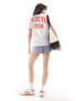 Pieces oversized Toyko t-shirt in white and red TOKYO RED, XS - фото #7