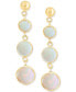 ფოტო #3 პროდუქტის EFFY® Opal Triple Drop Earrings (2-1/3 ct. t.w.) in 14k Gold