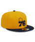 ფოტო #2 პროდუქტის Men's Gold, Navy Philadelphia 76ers Color Pack 2-Tone 9FIFTY Snapback Hat