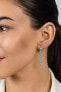 Silver earrings Star with zircons EA834W