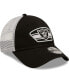 Фото #3 товара Men's Black, White Las Vegas Raiders Logo Patch Trucker 9Forty Snapback Hat