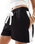 ASOS DESIGN pull on short with contrast panel in black