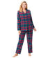 Фото #1 товара Plus Size Classic Flannel Pajama Set