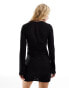 Фото #3 товара Edited long sleeve drape mini dress in black