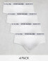 Фото #1 товара River Island 4 pack ribbed waistband brief in white