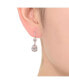 ფოტო #2 პროდუქტის Sterling Silver with Rose Gold Plated Clear Pear with Round Cubic Zirconia Halo and Cluster Accent Drop Earrings
