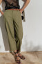 Linen blend trousers with belt