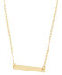 Фото #3 товара Italian Gold polished Bar 18" Pendant Necklace in 14k Gold
