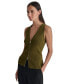 ფოტო #3 პროდუქტის Women's Zip-Front Sleeveless Knit Top