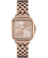 ფოტო #1 პროდუქტის Women's Soft Square Carnation Gold-Tone Stainless Steel Bracelet Watch 28mm