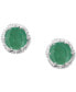 Sapphire Beaded Frame Stud Earrings (1-1/5 ct. t.w.) in Sterling Silver (Also in Emerald & Ruby)