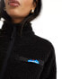 Kavu pinesdale zip through sherpa fleece jacket in black