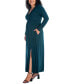 Фото #3 товара Plus Size Long Sleeve V-neck Maxi Dress
