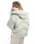 Фото #4 товара The Couture Club oversized puffer jacket in beige with zipper sleeve detail