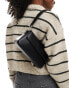 Фото #1 товара Pull&Bear PU shoulder bag with flap detail in black