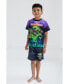 ფოტო #2 პროდუქტის Toddler Boys Pullover Pajama Shirt and Shorts Sleep Set to Grave Digger El Toro Loco Megalodon