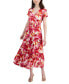 Фото #1 товара Petite Paisley-Print Long-Sleeve Maxi Dress