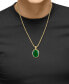 ფოტო #2 პროდუქტის EFFY® Men's Dyed Jade Oval Cabochon 22" Pendant Necklace in Gold-Plated Silver