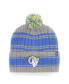 Фото #2 товара Men's Graphite Los Angeles Rams Rexford Cuffed Knit Hat with Pom