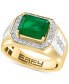 ფოტო #1 პროდუქტის EFFY® Limited Edition Men's Emerald (3 ct. t.w.) & Diamond (1/2 ct. t.w.) Ring in 14k Gold