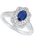 ფოტო #1 პროდუქტის Sapphire (7/8 ct. t.w.) & Diamond (1/2 ct. t.w.) Halo Engagement Ring in 14k White Gold