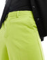 Фото #2 товара ASOS DESIGN wide leg smart trousers in chartreuse