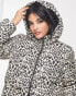 Фото #8 товара Vila padded coat with hood in leopard print