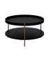 Фото #4 товара Modern 2-Piece Coffee and End Table Set with Stackable Design and Stainless Steel Legs