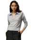 Фото #1 товара Women's V Neck Cashmere Polo Sweater