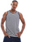 Brave Soul classic stripe vest in white & navy