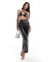 Фото #2 товара ASOS DESIGN leather look cross over halter neck top in black