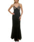 Women's Lace-Bodice Chiffon Ruffled-Hem Gown