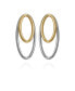 ფოტო #1 პროდუქტის Two-Tone Double Oval Hoop Earrings