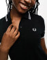 Fred Perry twin tipped polo shirt dress in black