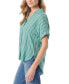 ფოტო #3 პროდუქტის Women's Demi Short-Sleeve Striped Button Front Shirt