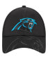 Men's Black Carolina Panthers Top Visor 9FORTY Adjustable Hat