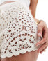 Фото #2 товара & Other Stories crochet knit shorts with drawstring waist in off white