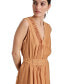 Women's Studded Grommet-Trim V-Neck Belted Dress Tawney, S - фото #4