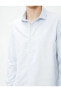 Фото #5 товара Рубашка мужская Koton Yarım Итальянский воротник с длинными рукавами кнопками