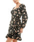 ფოტო #3 პროდუქტის Juniors' Long-Sleeve Sweetheart Dress