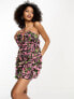 Фото #7 товара ASOS DESIGN corset plunge mini dress with corsage detail in floral print