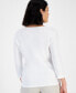 Petite Cotton Knit Henley 3/4-Sleeve Top, Created for Macy's