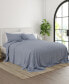 Фото #7 товара Home Collection Premium Ultra Soft Chambray Style Pattern 4 Piece Bed Sheets Set, California King