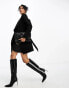 Vila waterfall belted coat in black