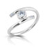 Beautiful silver ring with zircons M01017