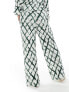 Vero Moda Curve wide leg trouser co-ord in tie dye check