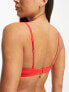 Фото #2 товара Weekday Bonnie mesh triangle bralette in red