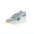 Фото #4 товара Reebok Glide Mens Gray Leather Lace Up Lifestyle Sneakers Shoes